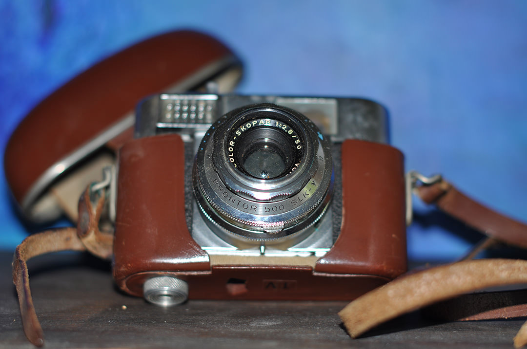 Nahaufnahme einer alten Kamera